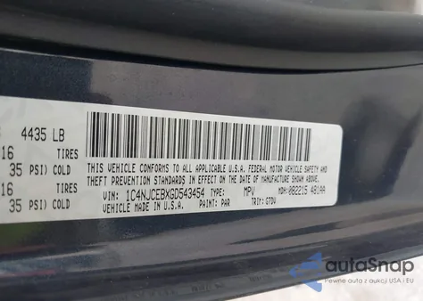 2016 Jeep Compass Latitude from USA, damaged, VIN 1C4NJCEBXGD543454